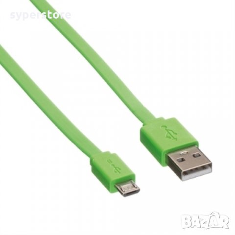 Кабел USB-A към Micro USB-B 2.0 Roline 11.02.8763 Зелен 1м, USB-A to Micro USB-B M/M, снимка 3 - USB кабели - 31301225