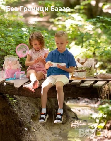 Нов Детски комплект за лов на насекоми 2 деца с кеп лупа чанта Играчки, снимка 6 - Образователни игри - 54042624