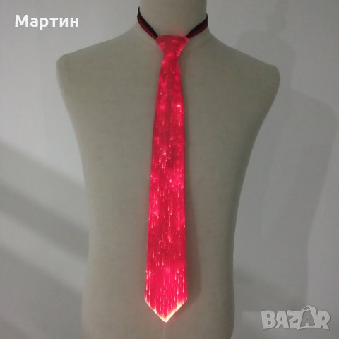 Вратовръзка LED USB светеща - червен цвят, снимка 4 - Други - 30204213