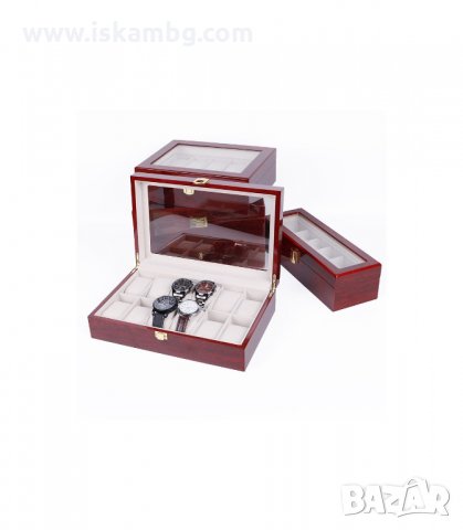 ДЪРВЕНА КУТИЯ С ПРОЗРАЧЕН КАПАК ЗА 12 ЧАСОВНИКА - код 2172, снимка 8 - Подаръци за мъже - 33948026