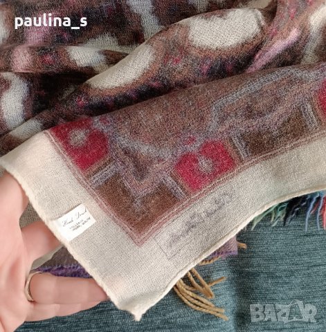 Винтидж / пет (5) броя Зимни Шалове от Вълна и Кашмир / различни видове , снимка 7 - Шалове - 44175076