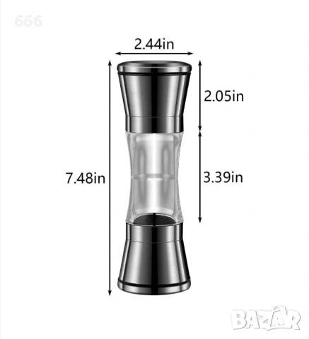 Мелничка за подправки  2 Отделения., снимка 3 - Други стоки за дома - 54065242