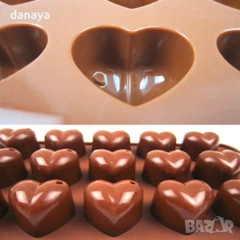 3510 Силиконова форма за бонбони и лед Сърца, снимка 8 - Форми - 39443445