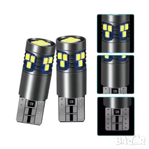 LED крушки T10 бели 12-24V за регистрационен номер 2 броя, снимка 4 - Аксесоари и консумативи - 55864918