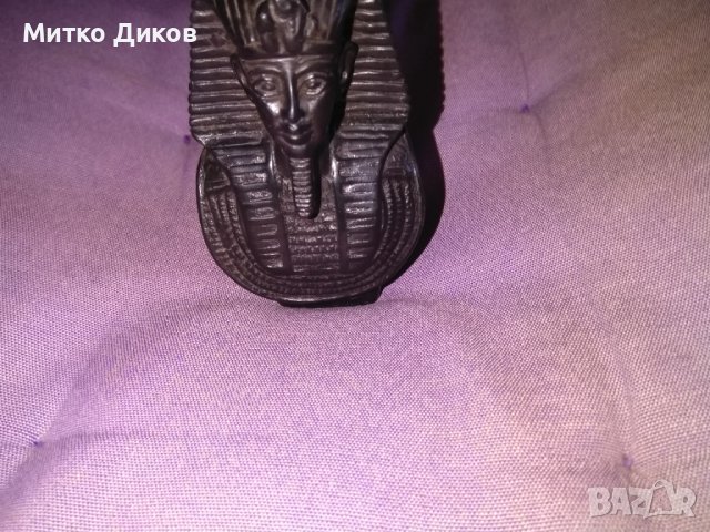 Тутанкамон бюст маска абанос подписана хенд мейд тегло 300грама Н-100м 65х50мм, снимка 2 - Декорация за дома - 39758404