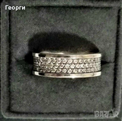 David Yurman оригинален сребърен пръстен с диаманти, снимка 1