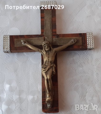 Кръст метал религия, разпятие 18 см, за стена, снимка 2 - Други - 34872738