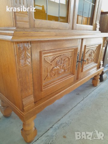 Витрина МАСИВ с Дърворезба Германия , снимка 6 - Секции и витрини - 39752022