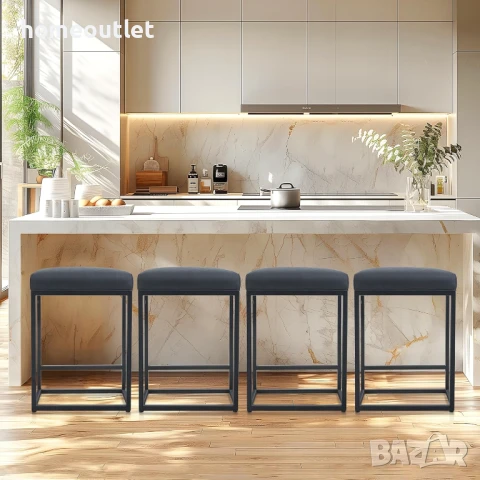 ПРОМОЦИЯ Бар столове / табуретки с индустриален дизайн и солидна основа, к-кт от 2 бр. IF088, снимка 5 - Столове - 51141545