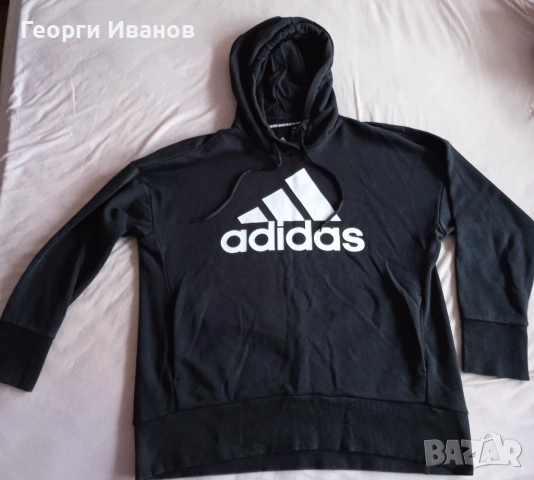 ADIDAS L/XL 100% ОРИГИНАЛЕН черен суичър худи анорак горница Адидас