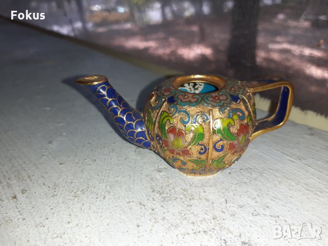 Малко чайниче Клоазоне, снимка 5 - Антикварни и старинни предмети - 34348497