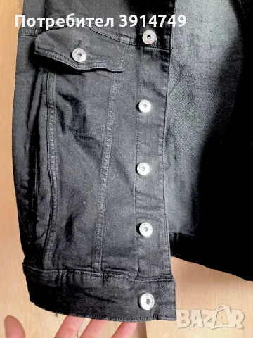 НОВО дънково яке, черно, кройка тип риза, 4 джоба, много леко и удобно, 99% памук, снимка 3 - Якета - 50411165