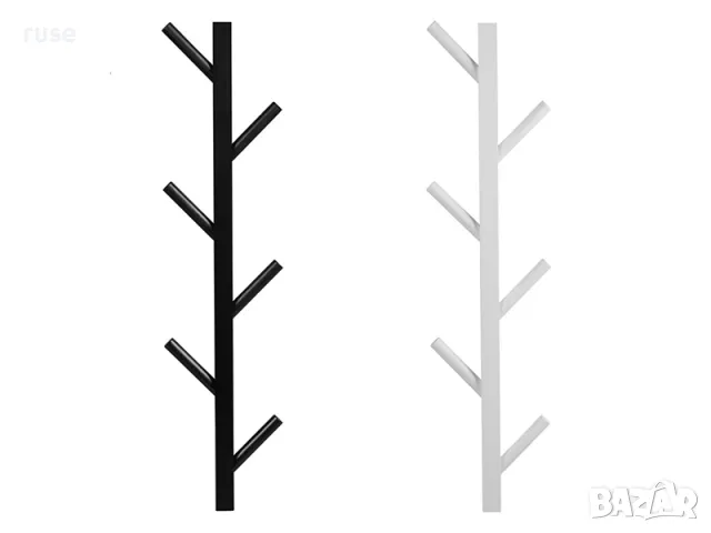 НОВИ! Закачалка за дрехи 6 куки стенен монтаж Два цвята