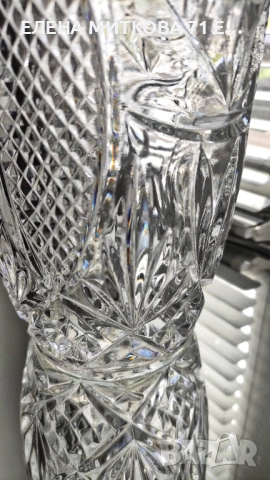 Тежка голяма кристална ваза, снимка 7 - Вази - 54335653