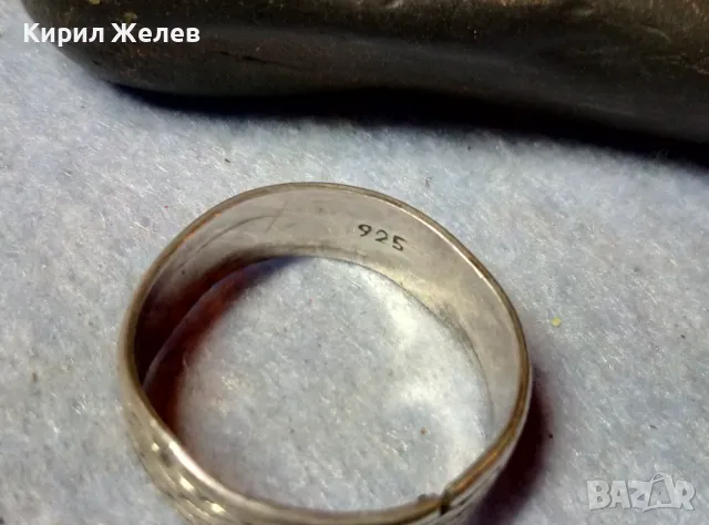СТИЛНО РЕТРО ОРНАМЕНТИРАН АНГЛИЙСКИ СРЕБЪРЕН ПРЪСТЕН ХАЛКА СРЕБРО 925 МАЙСТОРСКА АРТ ИЗРАБОТКА 50071, снимка 12 - Пръстени - 48901846
