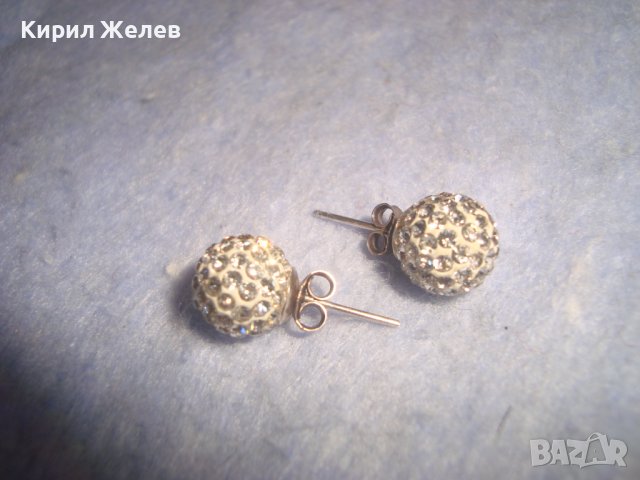 СТАРИ СРЕБЪРНИ КРИСТАЛНИ РЕТРО АРТ ОБЕЧКИ СРЕБРО 925 Тип СНЕЖИНКИ 26972, снимка 4 - Обеци - 36852597