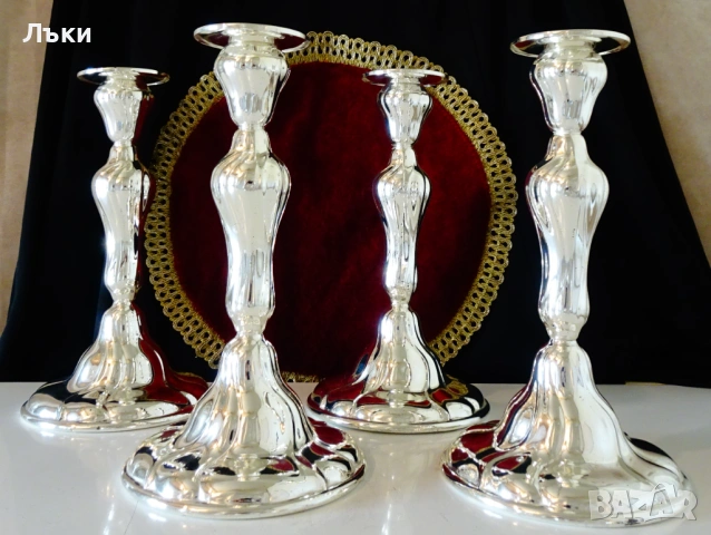 Посребрен свещник WMF,630 гр.,Art Nouveau. , снимка 13 - Антикварни и старинни предмети - 53977849