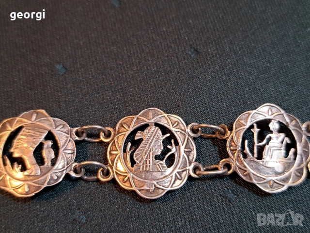 египетска сребърна гривна уникат , снимка 3 - Гривни - 52047751