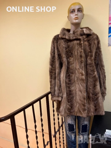Дамско кожено палто от норка визон, снимка 5 - Якета - 53065948