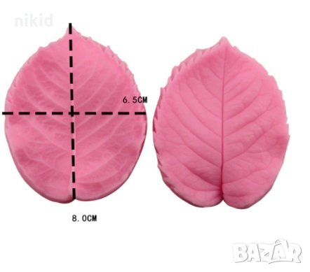 голямо листо лист роза силиконов молд вейнър вайнър украса декор фондан шоколад торта др., снимка 3 - Форми - 16611015