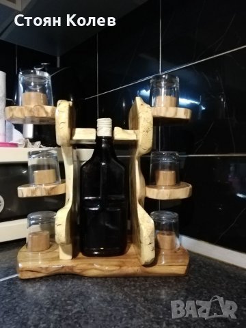 Стойка за бутилка и чаши , снимка 6 - Декорация за дома - 39687237