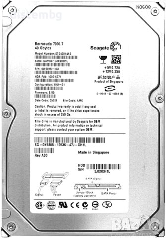 Твърд диск , Hard disk SATA 40 GB