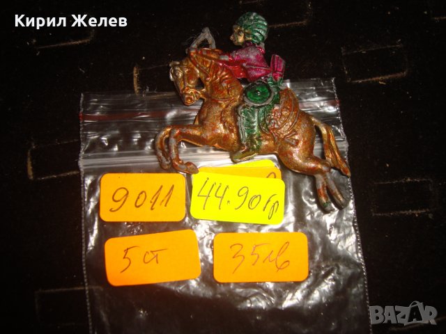 ИНДИАНЕЦ с ЛЪК на КОН СТАРА ОЛОВНА ФИГУРКА РЪЧНО ОЦВЕТЕНА ВОЙНИЧЕ РЯДКА СТАТУЕТКА 9011, снимка 7 - Колекции - 34485869