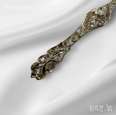 Златна брошка 18к с диаманти , снимка 5 - Други - 53266113