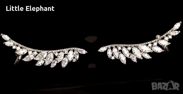 Luxery Wedding jewelry,сребърни обеци ангелски крила/нови