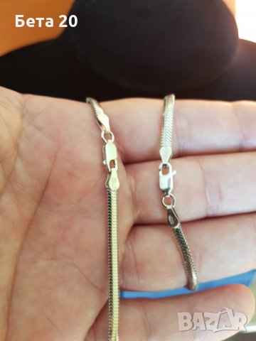 Сребърна гривна змийска плетка, сребро 925, италианска сребърна гривна, снимка 2 - Гривни - 35004260