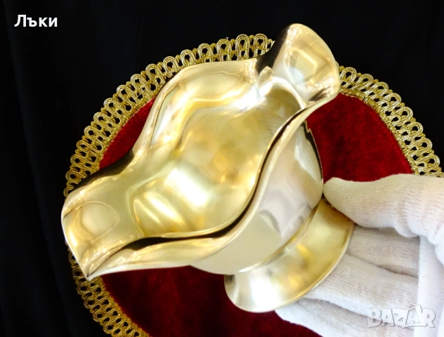 Бронзова бонбониера на пиедестал,купа за сервиране. , снимка 4 - Антикварни и старинни предмети - 54168566