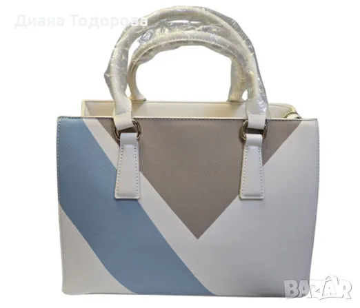 Дамска чанта с модерен геометричен дизайн (Стил „V" мотив)