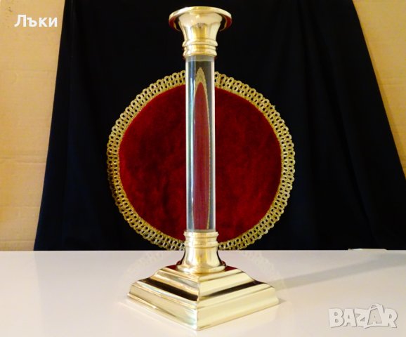 Бронзов свещник 1 кг.,кристал. , снимка 2 - Антикварни и старинни предмети - 42340819