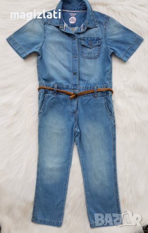 Дънков гащеризон 3-4 години , снимка 4 - Детски панталони и дънки - 36906708