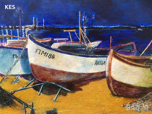 Вечер край морето-Поморие, снимка 4 - Картини - 52956769