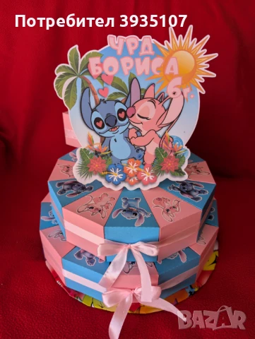 Картонена торта Стич, снимка 4 - Фигурки - 49326382
