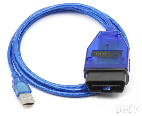 Диагностичен Кабел VAG COM 409.1 KKL Адаптер OBD2 USB Интерфейс CH340 Чип +Приложен Диск със Софтуер, снимка 2 - Кабели и адаптери - 44714252