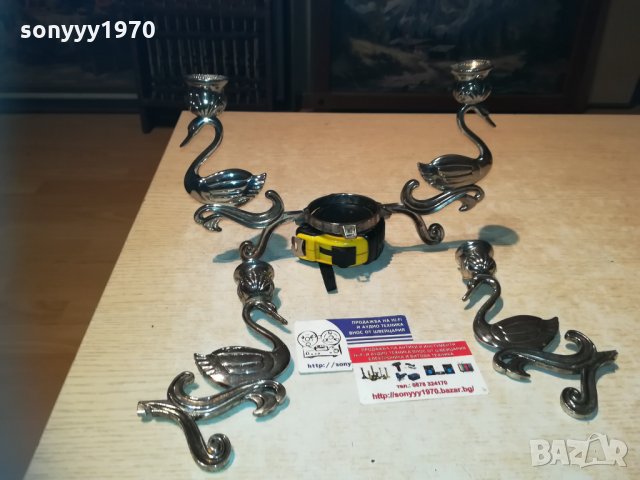 лебеди 4бр свещник от англия 0811202035, снимка 2 - Колекции - 30719437