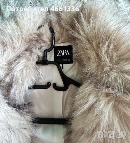 Дамско палто Zara еко косъм, снимка 2 - Якета - 52618358