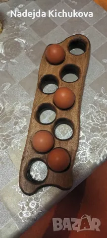 Дъбова поставка за яйца.Цена-20 лв., снимка 4 - Прибори за хранене, готвене и сервиране - 49739765