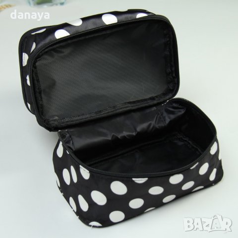 1987 Дамска козметична чанта на две нива с огледалце, снимка 3 - Портфейли, портмонета - 31940594