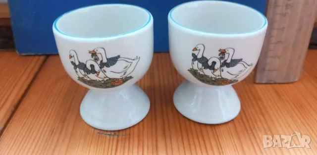 Две порцеланови коктиери и солничка с гъсочета, снимка 2 - Други - 49105878