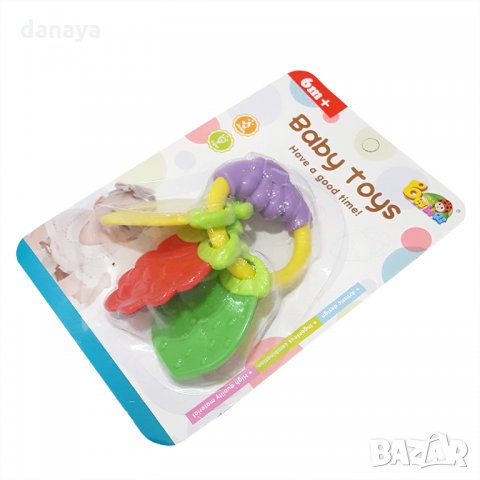 1789 Бебешка гризалка играчка дрънкалка Плодове, снимка 3 - Дрънкалки и чесалки - 30731833