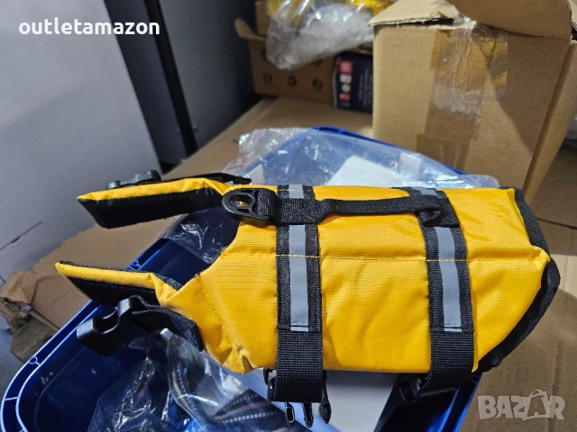 Спасителна жилетка за кучета, жълто-синя, материал Оксфорд,щ, снимка 3 - За кучета - 52431203