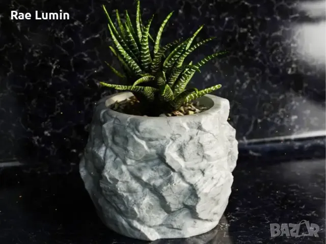 Релефна кашпа – камък, снимка 1