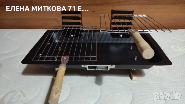 Преносимо барбекю на дървени въглища с две скари, снимка 3 - Барбекюта - 54071224