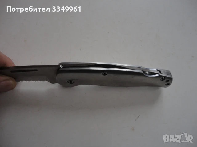 Немски полуавтомотичен ловен туристически нож 3, снимка 4 - Ножове - 51275326