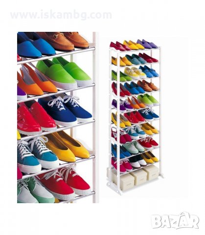 ОЛЕКОТЕН ПОДВИЖЕН СТЕЛАЖ ЗА 30 ЧИФТА ОБУВКИ SHOE RACK - код SHOE RACK, снимка 2 - Етажерки - 34014185