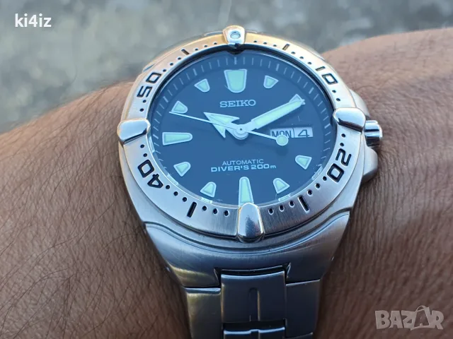 БАРТЕР! Оригинален SEIKO Automatic Diver SKXA33 "Black Monster-Knight" Made in Japan, снимка 6 - Мъжки - 56273824