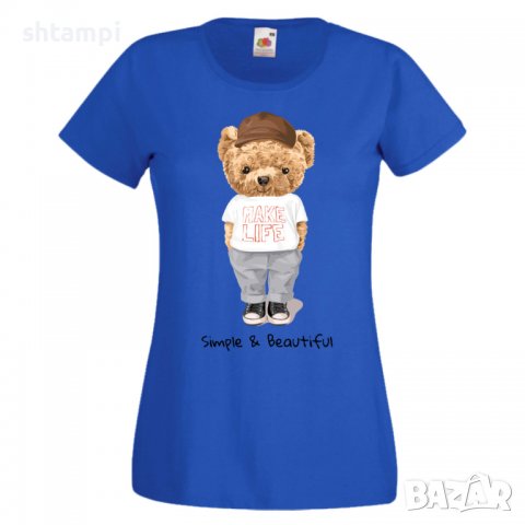 Дамска тениска bear Simple and Beautiful, Мече,Меченце,Животно, Играчка,Изненада,Подарък,Повод,, снимка 6 - Тениски - 37292157